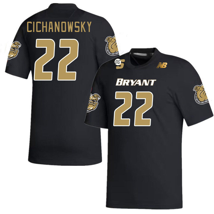 Men-Youth #22 Kyle Cichanowsky Bryant Bulldogs 2023 College Football Jerseys Stitched-Black